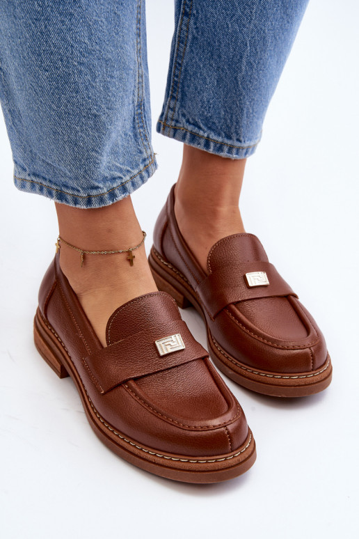 Mocassini marroni da donna