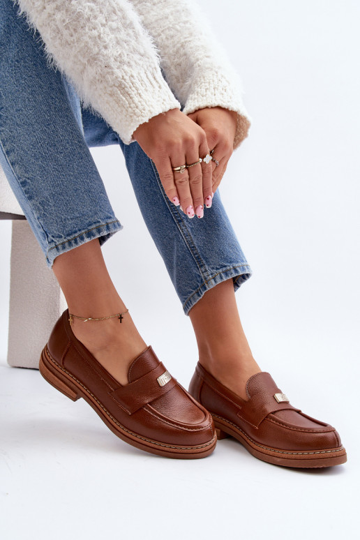 Mocassini marroni da donna