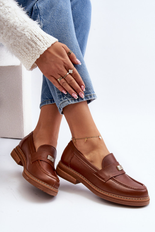 Mocassini marroni da donna