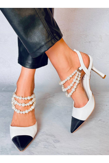 Scarpe con decorazioni di perle HARMONY WHITE 2