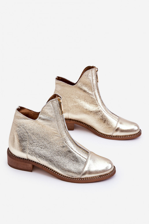 Stivali con cerniere in colore oro Zazoo Stivali con cerniere in colore oro Zazoo