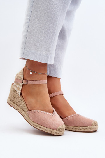 Espadrillas sandalo in camoscio rosa Raylin 2