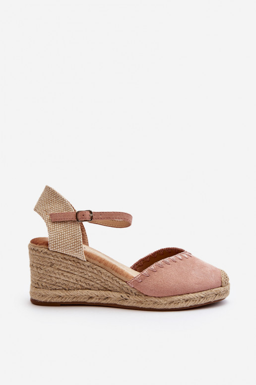 Espadrillas sandalo in camoscio rosa Raylin