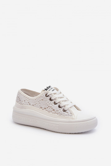 Scarpe per il tempo libero con motivi in pizzo di colore bianco Lee Cooper 2