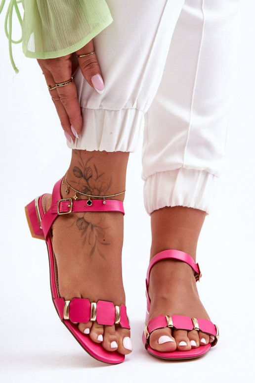 Sandali da donna con tacco decorato colore rosa Adissa