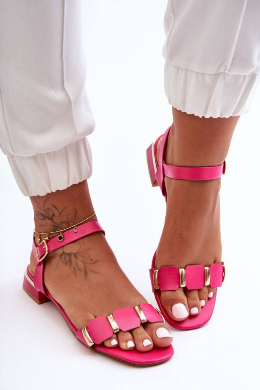 Sandali da donna con tacco decorato colore rosa Adissa