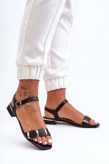 Sandali da donna con tacco decorato in colore nero Adissa 2