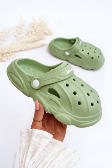 Pantofole per bambini tipo Crocs nel colore verde Cloudy