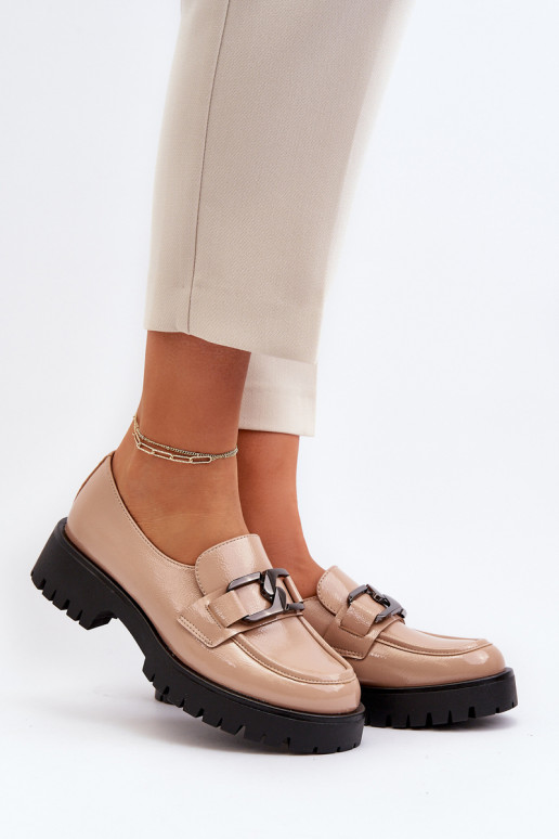 Mocassini laccati beige Santtes