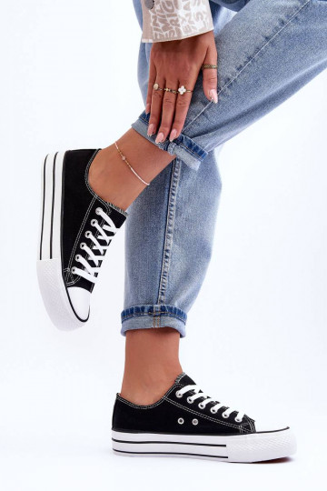 Scarpe per il tempo libero del modello classico con plateau in colore nero Jazlyn