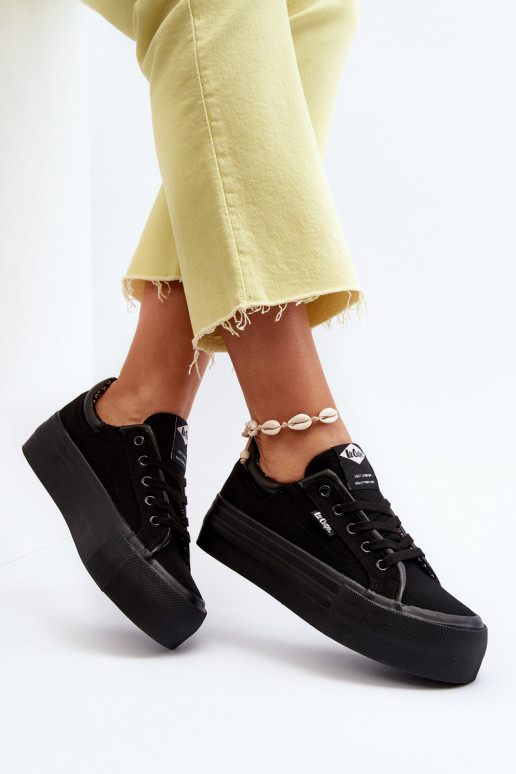 Scarpe per il tempo libero con plateau Lee Cooper nere