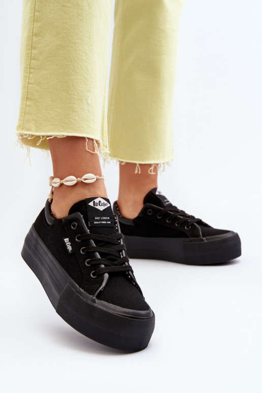 Scarpe per il tempo libero con plateau Lee Cooper nere
