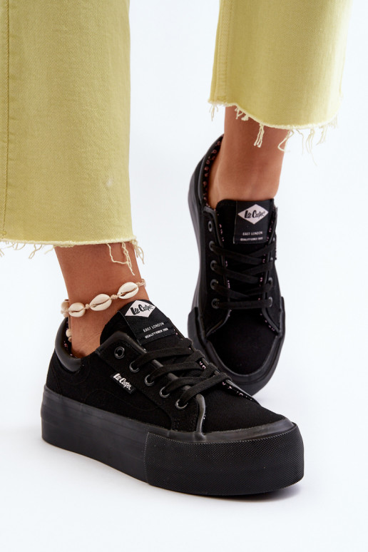 Scarpe per il tempo libero con plateau Lee Cooper nere