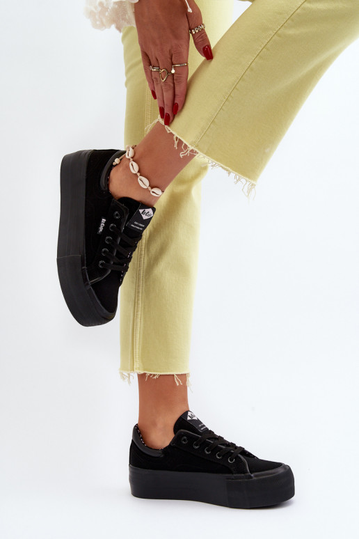 Scarpe per il tempo libero con plateau Lee Cooper nere