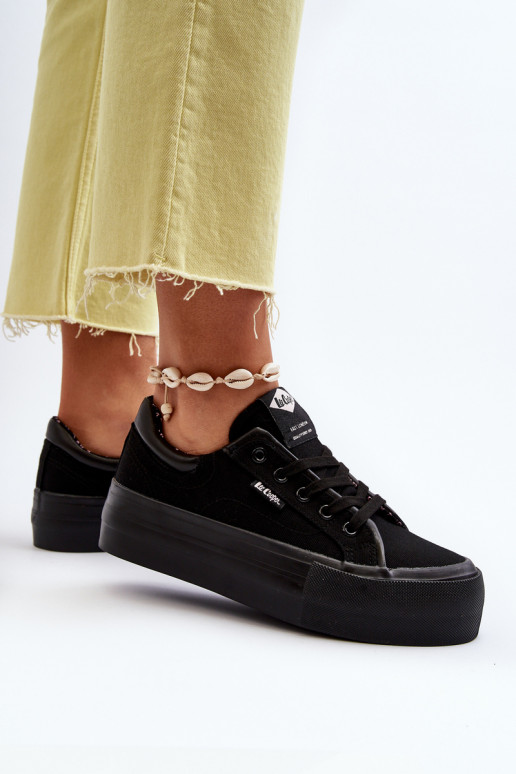Scarpe per il tempo libero con plateau Lee Cooper nere
