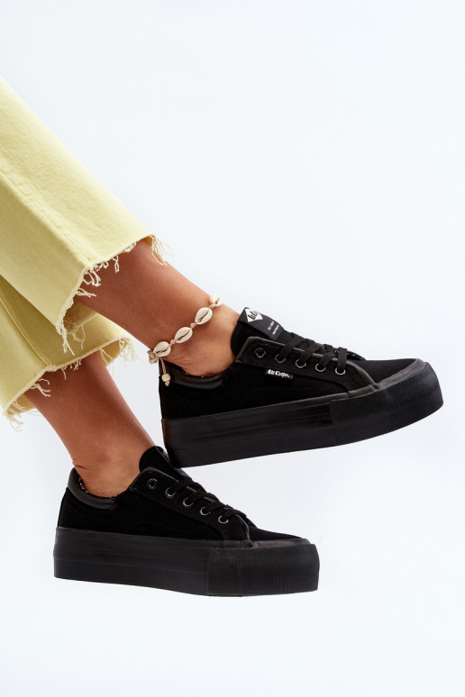 Scarpe per il tempo libero con plateau Lee Cooper nere