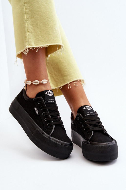 Scarpe per il tempo libero con plateau Lee Cooper nere