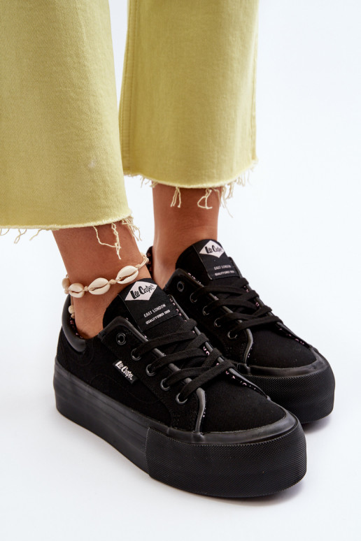 Scarpe per il tempo libero con plateau Lee Cooper nere