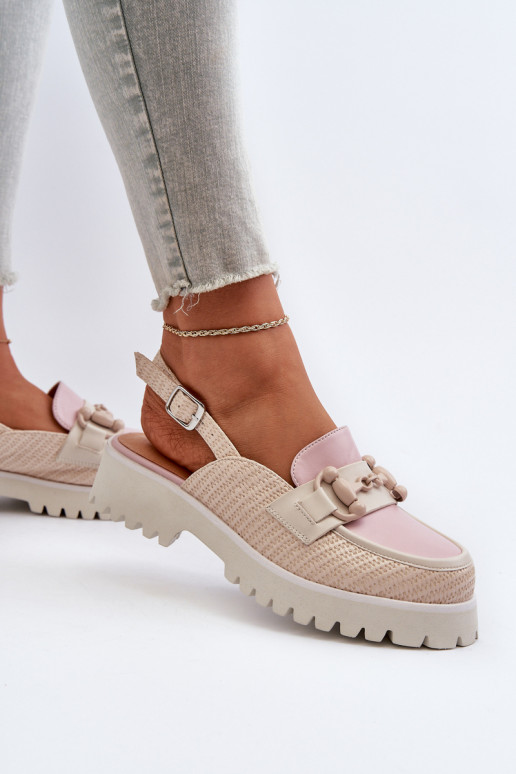 Sandali da donna con tacco largo con...