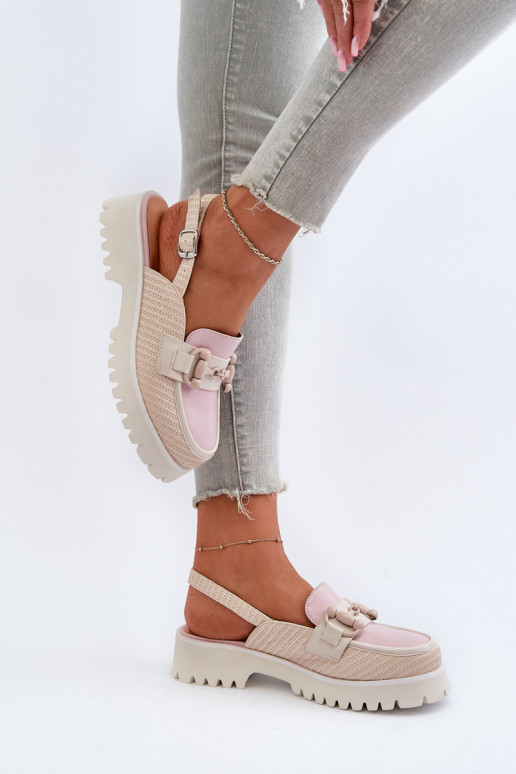 Sandali da donna con tacco largo con...