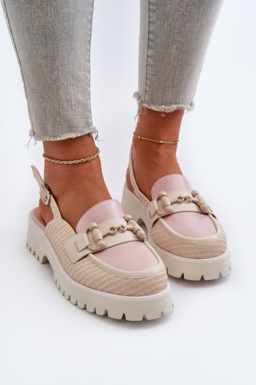 Sandali da donna con tacco largo con...