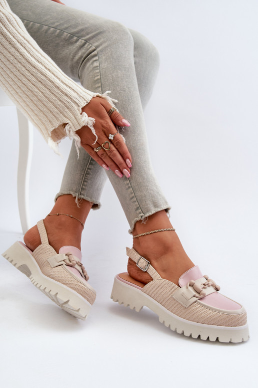 Sandali da donna con tacco largo con...