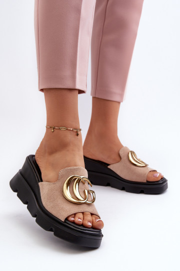 Ciabatte da donna beige Iaria