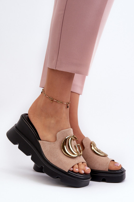 Ciabatte da donna beige Iaria