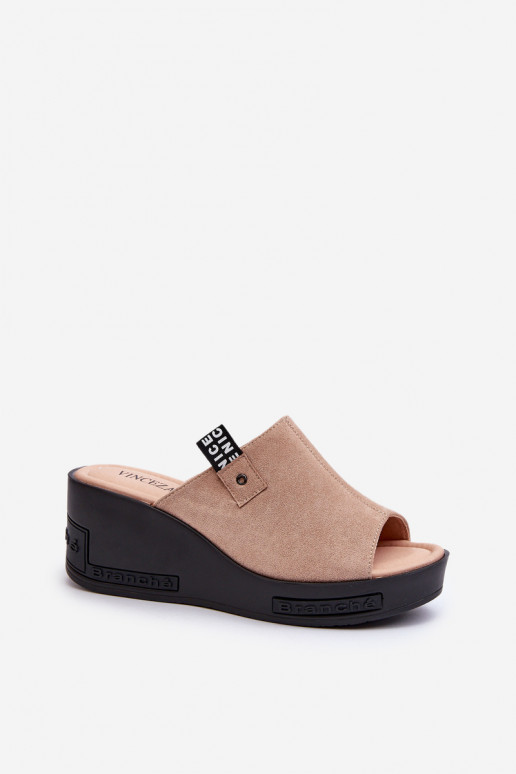 Ciabatte da donna beige Vleni