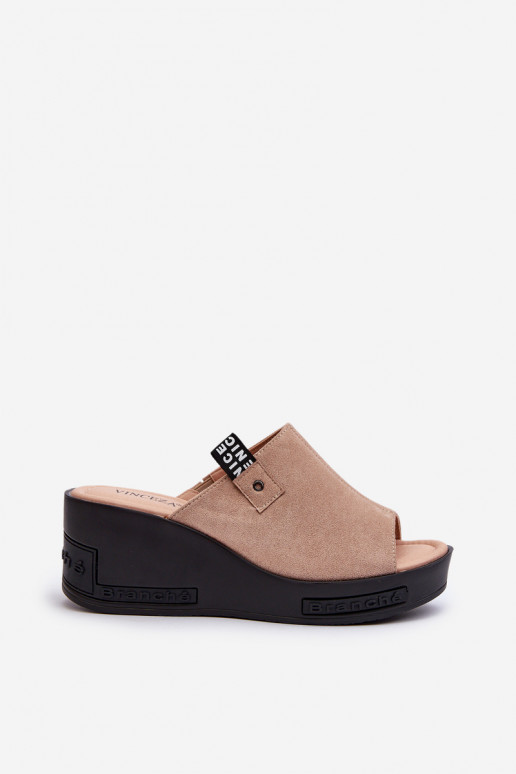 Ciabatte da donna beige Vleni