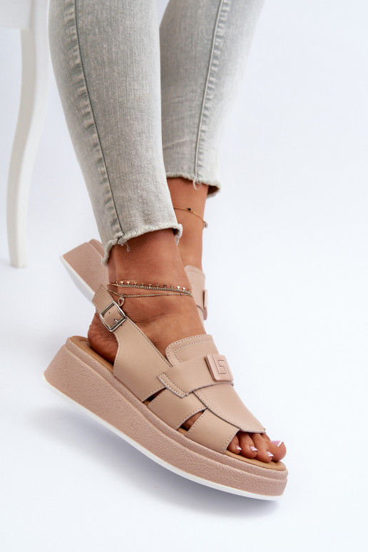 Sandali Vivitellia beige con plateau da donna