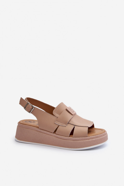 Sandali Vivitellia beige con plateau da donna