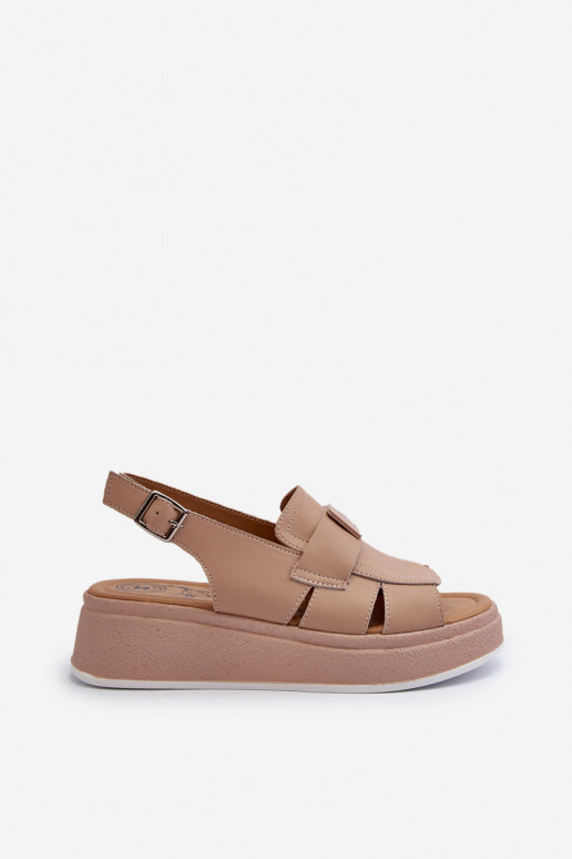 Sandali Vivitellia beige con plateau da donna