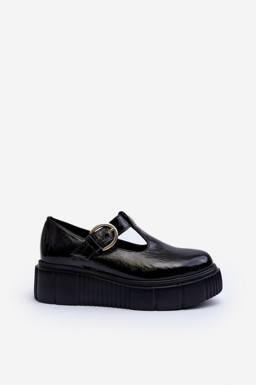 Scarpe con plateau in pelle verniciata Zazoo nere