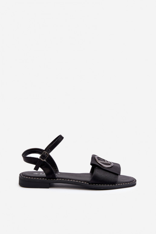 Sandali da donna con ornamenti in S.Barski nero