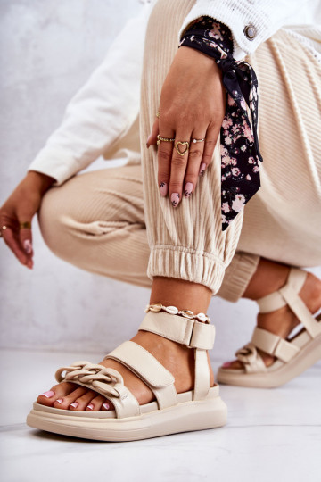 Sandali da donna con catene La.Fi Alissia beige