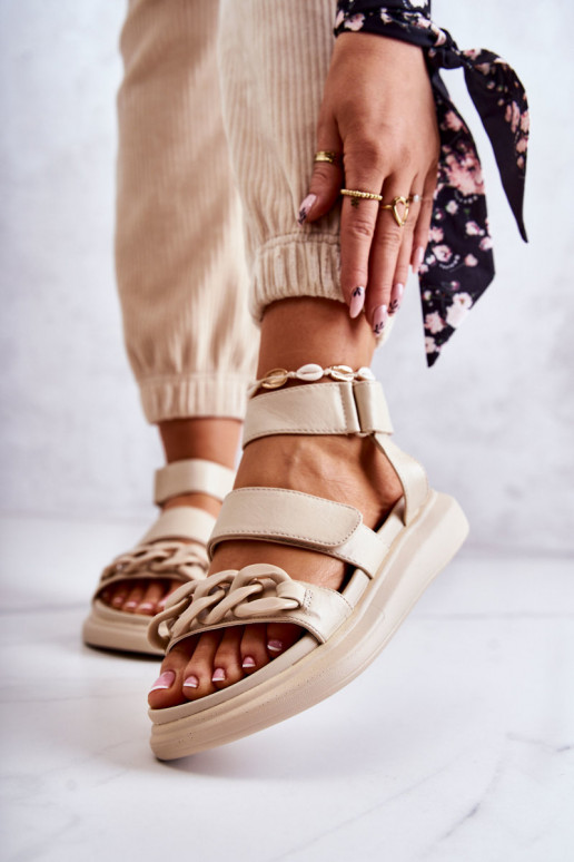 Sandali da donna con catene La.Fi Alissia beige