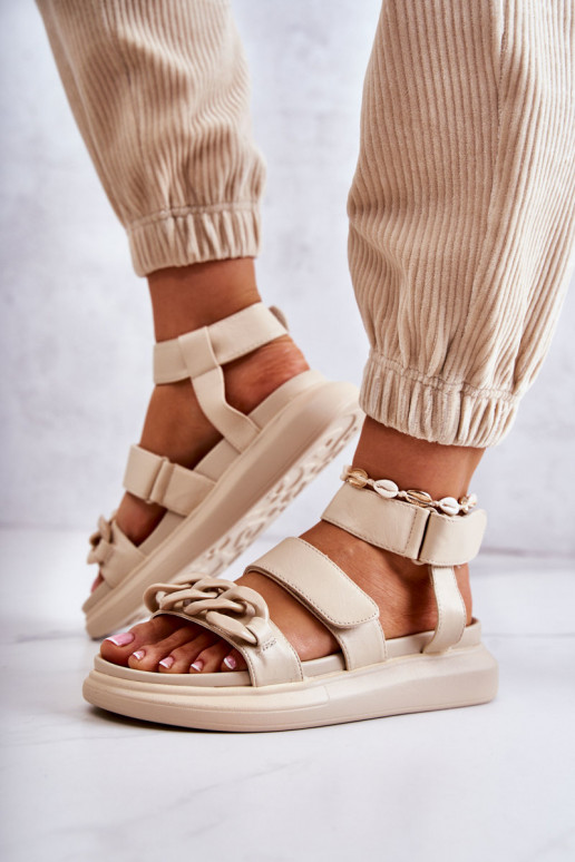 Sandali da donna con catene La.Fi Alissia beige