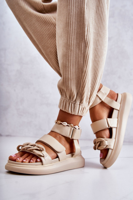 Sandali da donna con catene La.Fi Alissia beige