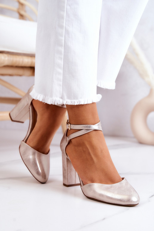 Scarpe con tacco Sergio Leone colore oro