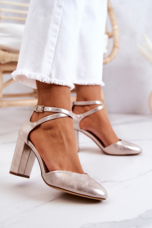 Scarpe con tacco Sergio Leone colore oro