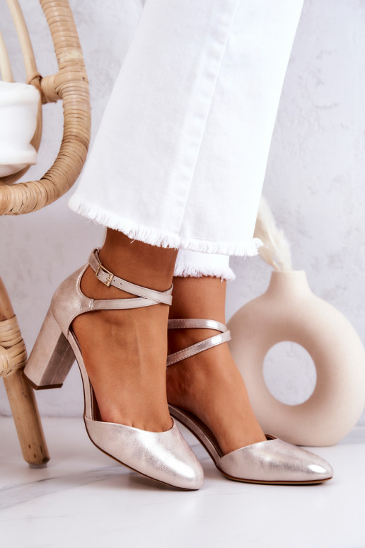 Scarpe con tacco Sergio Leone colore oro