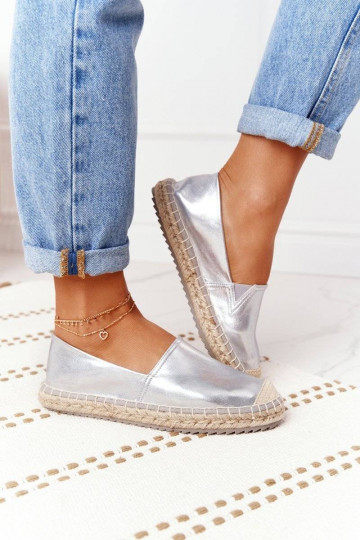 Espadrillas in pelle Big Star colore argento 2