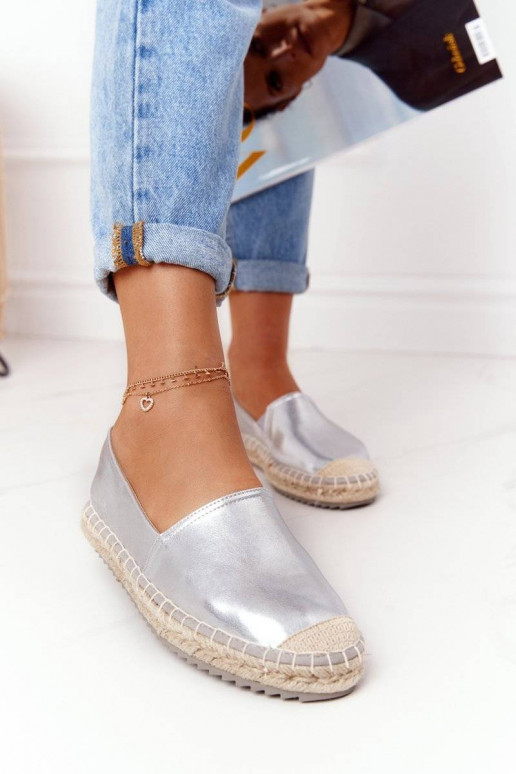 Espadrillas in pelle Big Star colore argento