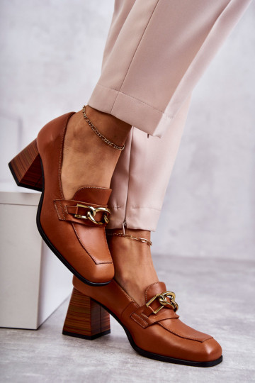 Scarpe con catene Laura Messi colore marrone 2