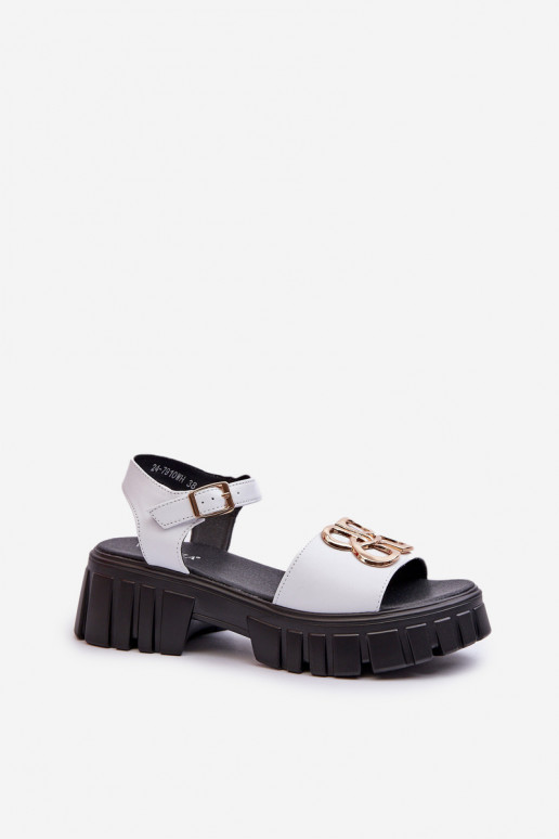 Sandali da donna colore bianco con... Sandali da donna colore bianco con...