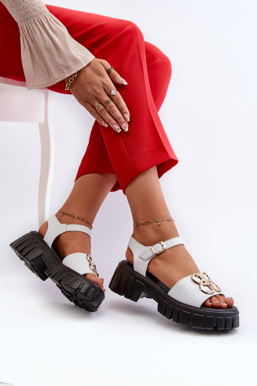 Sandali da donna colore bianco con... Sandali da donna colore bianco con...