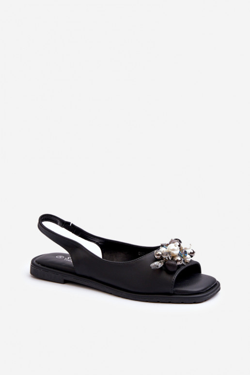 Sandali da donna con bellissimi dettagli in nero S.Barski