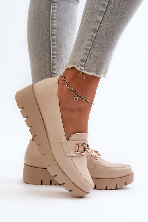 Mocassini da donna con suola dorata...