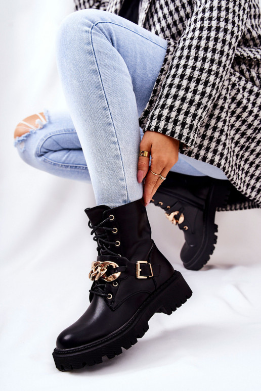 Scarpe da donna con catena in nero
